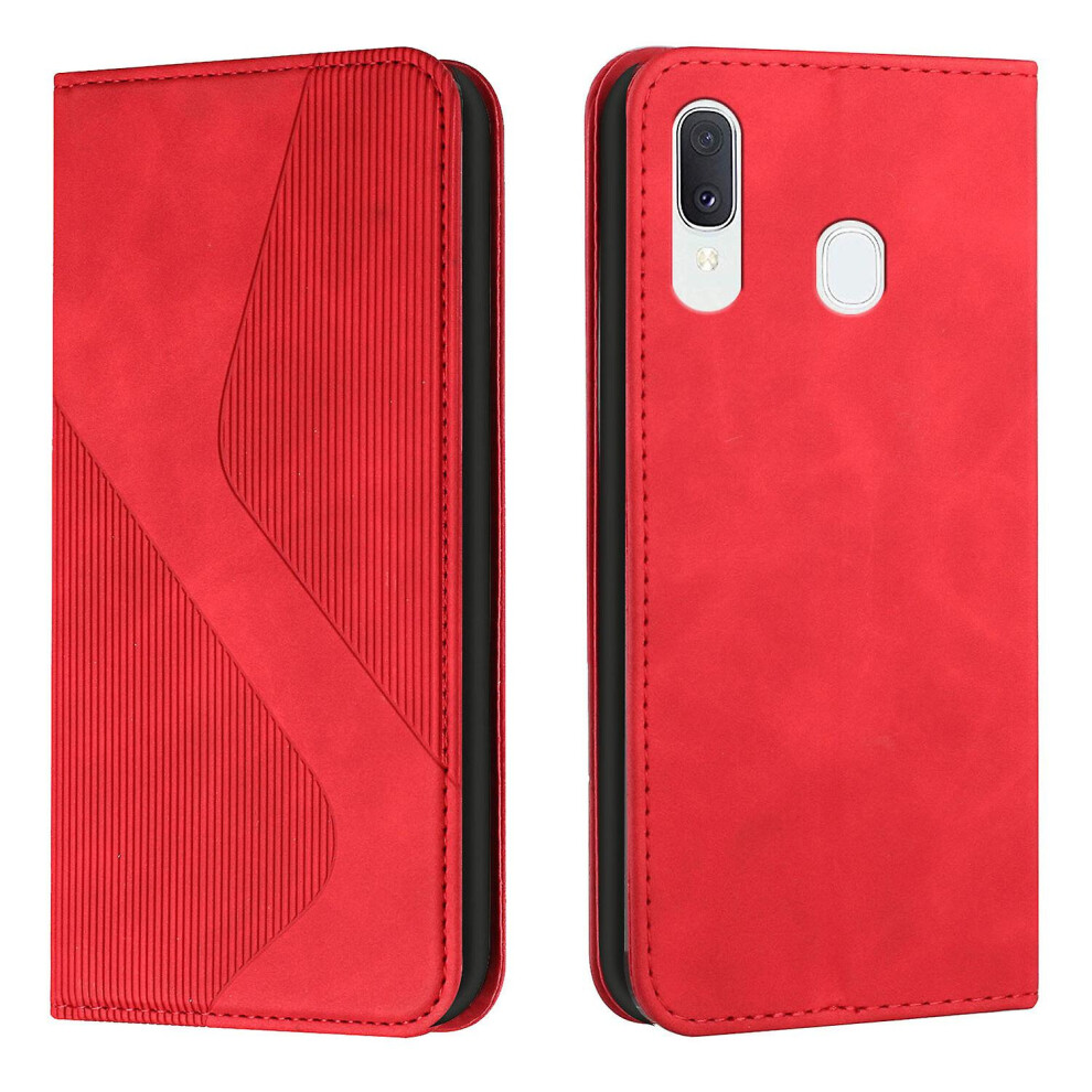 Samsung Galaxy A20e /A10e Case, Pu Leather Flip Cover Magnetic Closure Wallet Card Slots Stand Case: Red 3468205151953