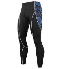 Herren-Jogginghose, schnelltrocknend, lange Radhose: Größe M – Blauer Aufdruck