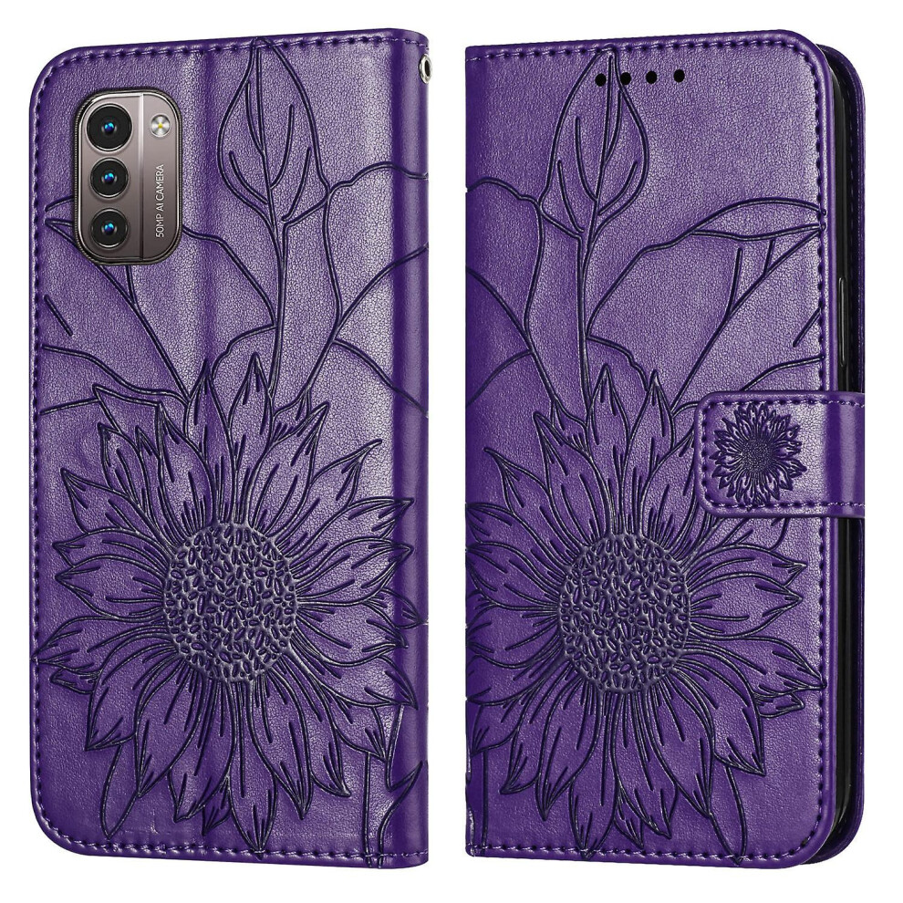 Compatible Nokia G21 Wallet Case,3 Credit Card Slot Id Card Holder,Pu Leather Flip Case:dark Purple 3333213184395