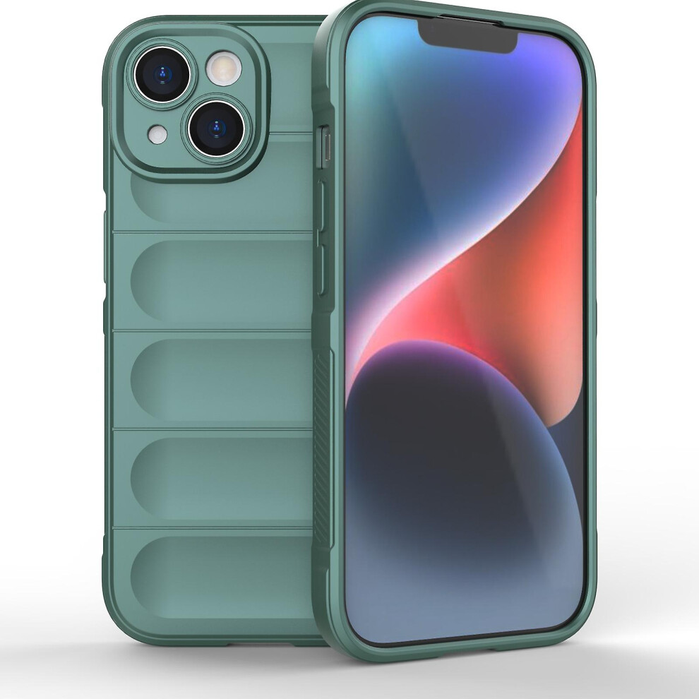 Compatible Iphone 15 Magic Shield Tpu + Flannel Phone Case:dark Green 7357467399196