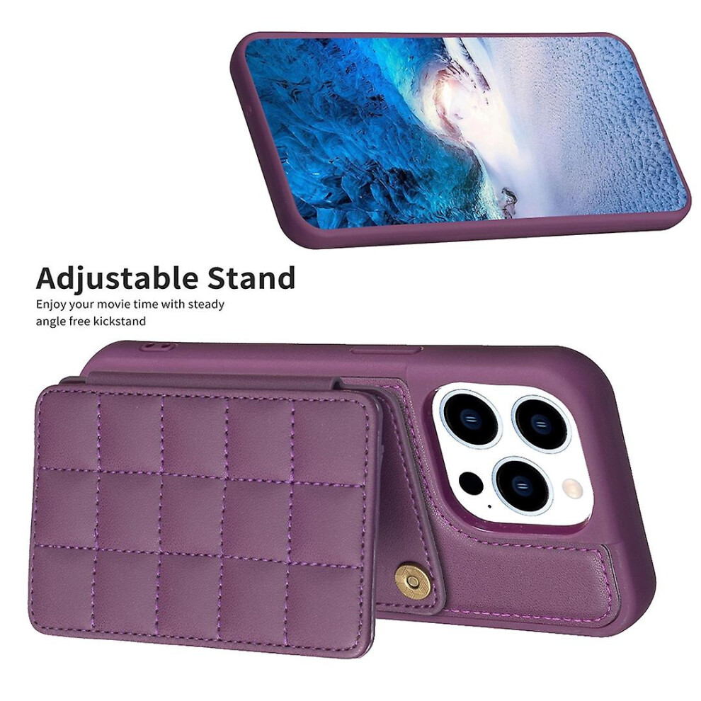 Compatible Iphone 13 Pro Max Grid Card Slot Holder Phone Case:dark Purple 4574221284946