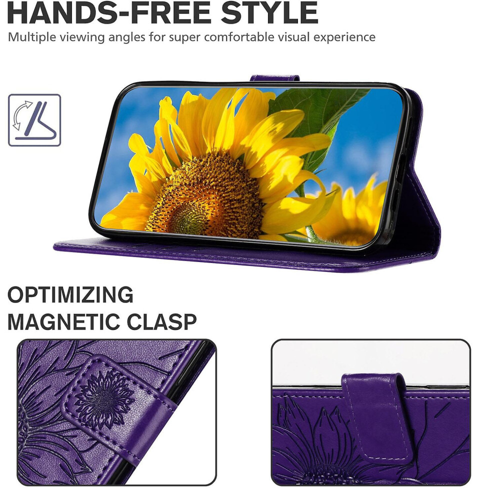 Compatible Google Pixel 6 Pro Wallet Case,3 Credit Card Slot Id Card Holder,Pu Leather Flip Case:dark Purple 7306622294753