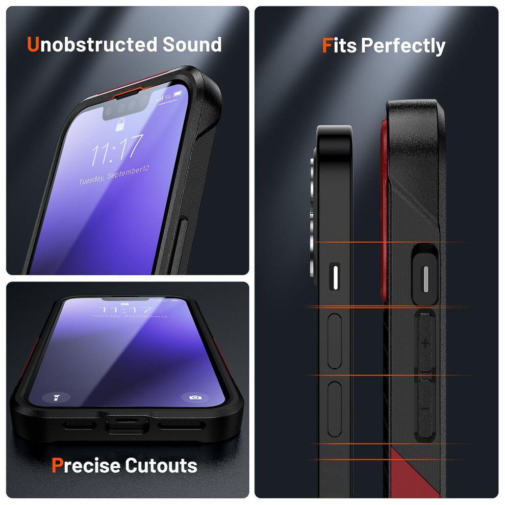 Fashion And Simple Phone Case Compatible Iphone 14 Plus:red And Black 3662543126998