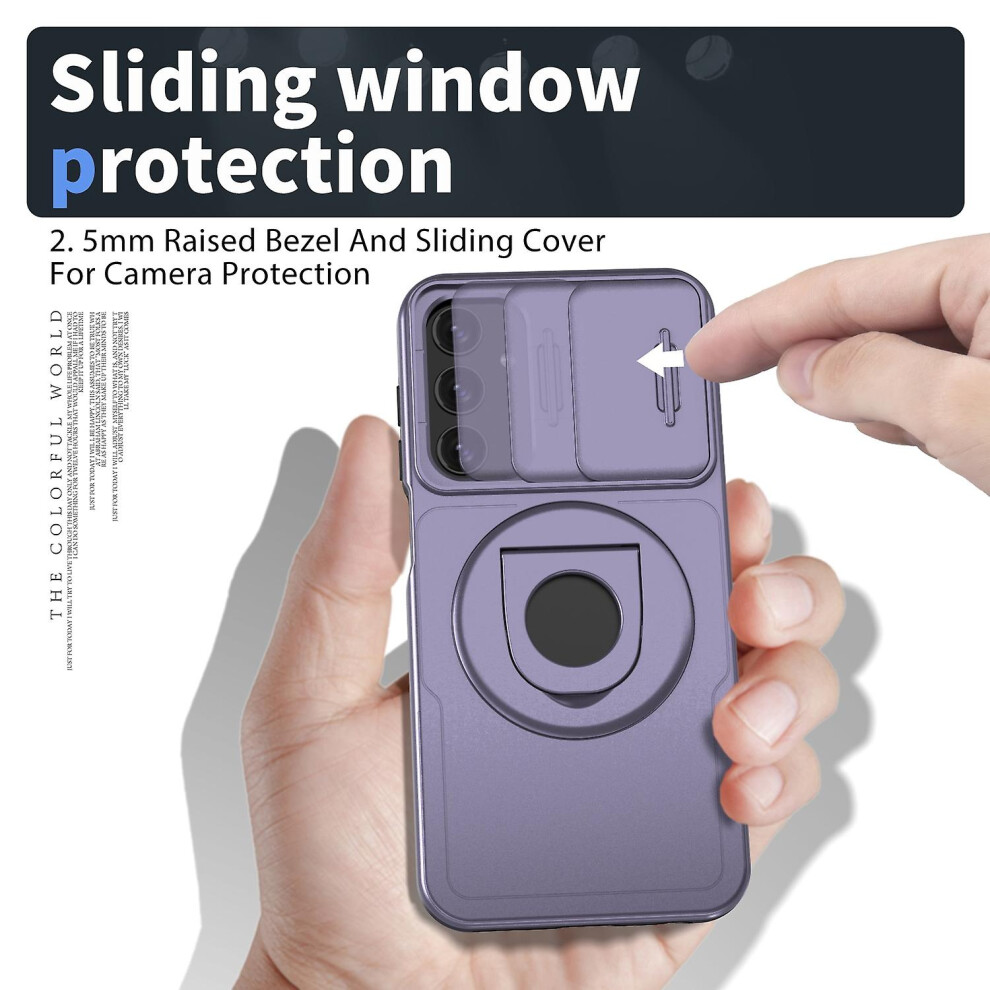 Compatible Samsung Galaxy A15 5G Camshield Magsafe Ring Holder Armor Phone Case:puple 5484829342124