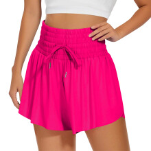 Flowy Athletic Shorts for Women 2 in 1 Running Shorts-Glitter L