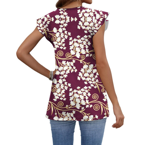 Women's  Blouses, with Ruffle Sleeves, Spring Elegant-Green L 2