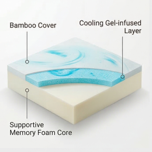 King Bamboo Memory Foam Mattress Topper 1