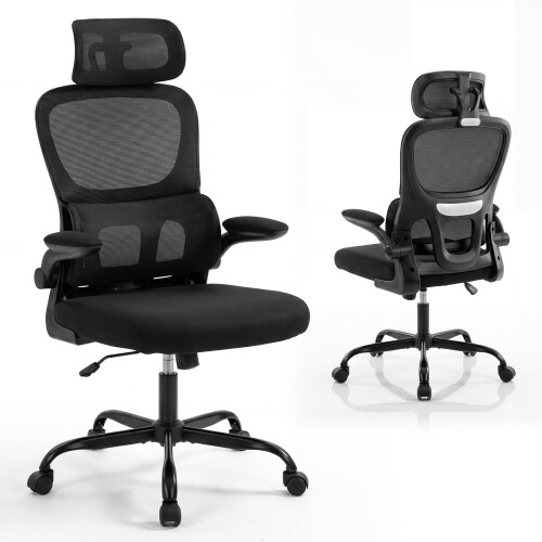 Ergonomische bureaustoel met lendensteun, zwart 1