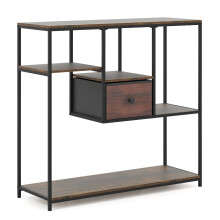 Consola con almacenaje, estilo industrial, color marrón