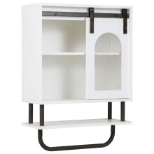 Mueble de baño de pared con toallero, blanco