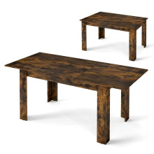 Mesa de comedor extensible, para 4-6 personas, color marrón rústico, capacidad de 110 kg