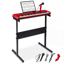 Teclado de piano para niños de 61 teclas con soporte ajustable y micrófono