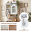 Mueble de baño de pared con toallero, blanco 4