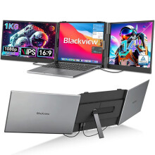 Blackview DCM6 — Écran portable double 14" IPS FHD 1080p, 3x USB-C PD 100W, TUV Low Blue Light