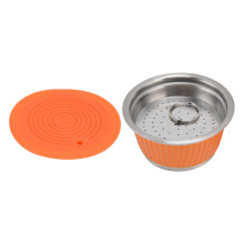 Taza para cápsulas de acero inoxidable 53x35mm 2g naranja