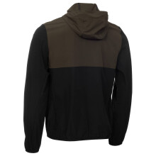 (L, Black/Khaki) Calvin Klein Mens Colour Block Ultra Lite Hooded Golf Jacket