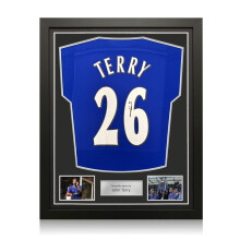 John Terry Signed Original Chelsea 2003-05 Home Football Shirt. Standard Frame