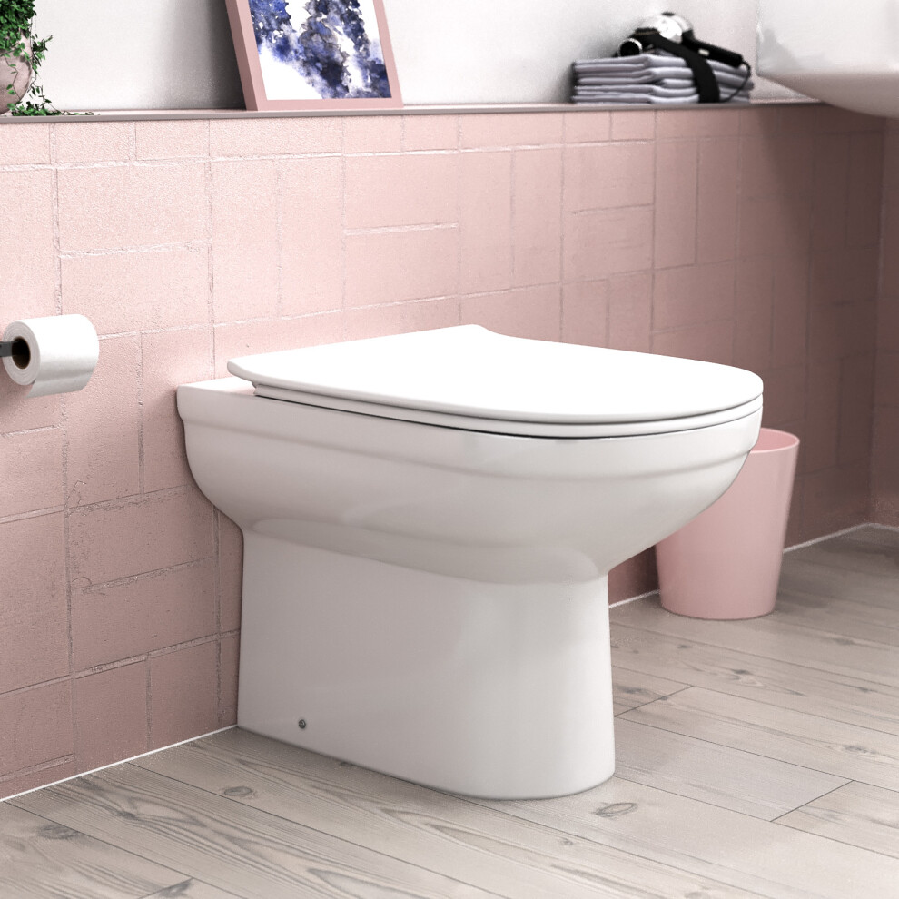 Nes Home Modern Back To Wall Rimless Toilet And Soft Close Seat White 8213486805331