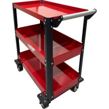 Werkplaatswagen - AWTOOLS - Werk trolley - 3 verdiepingen - Staal - 150 kg - Rood