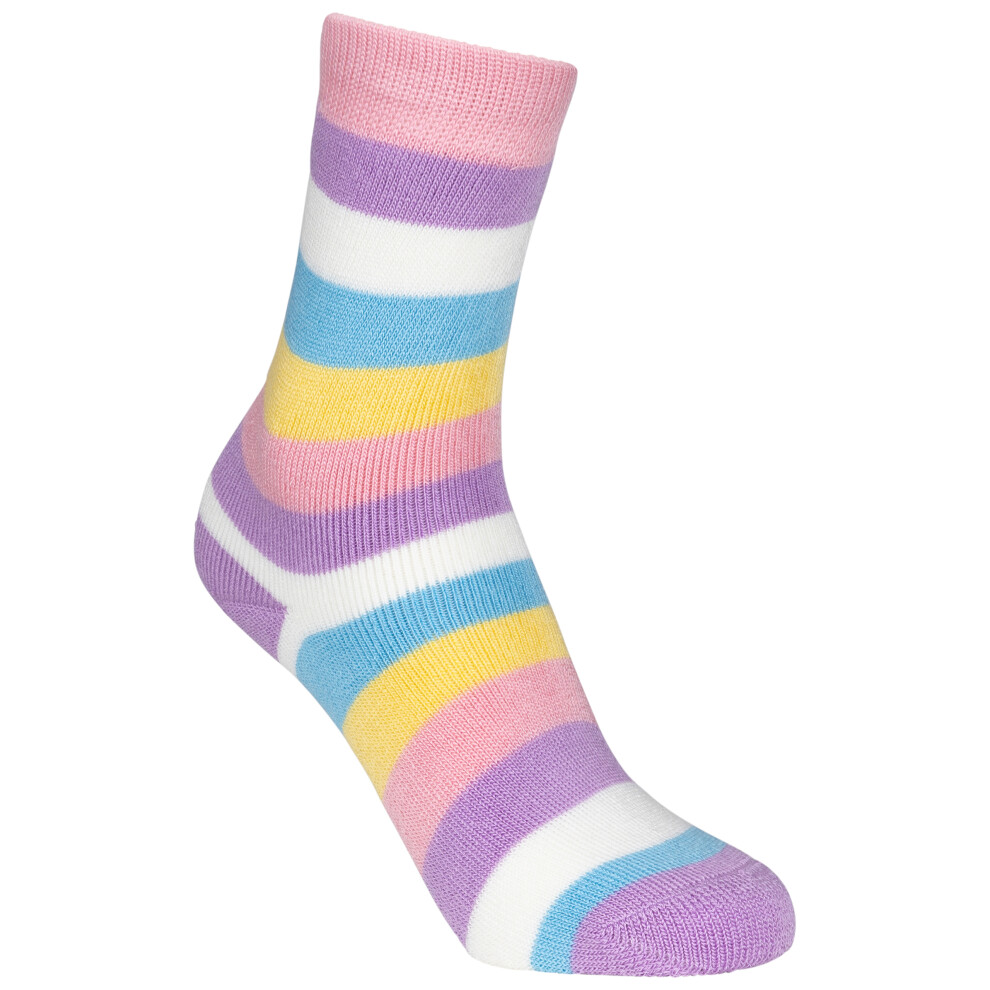 Trespass (12/3, Dot/ Stripe) Unisex Kids 2 Pair Pack Socks - Frolic Pink