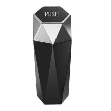 (Silver) Multifunctional Car Trash Can With Lid Storage Box Car Organizer Box