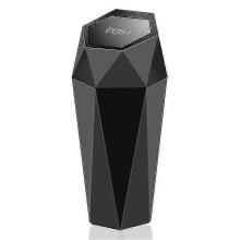 (Black) Multifunctional Car Trash Can With Lid Storage Box Car Organizer Box
