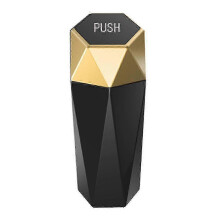 (Gold) Multifunctional Car Trash Can With Lid Storage Box Car Organizer Box