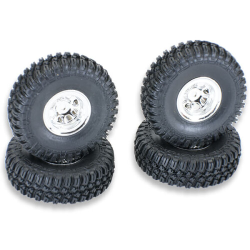 FTX Outback Mini X 2.0 Finder Mounted Tyres/Chrome Wheels FTX9374C