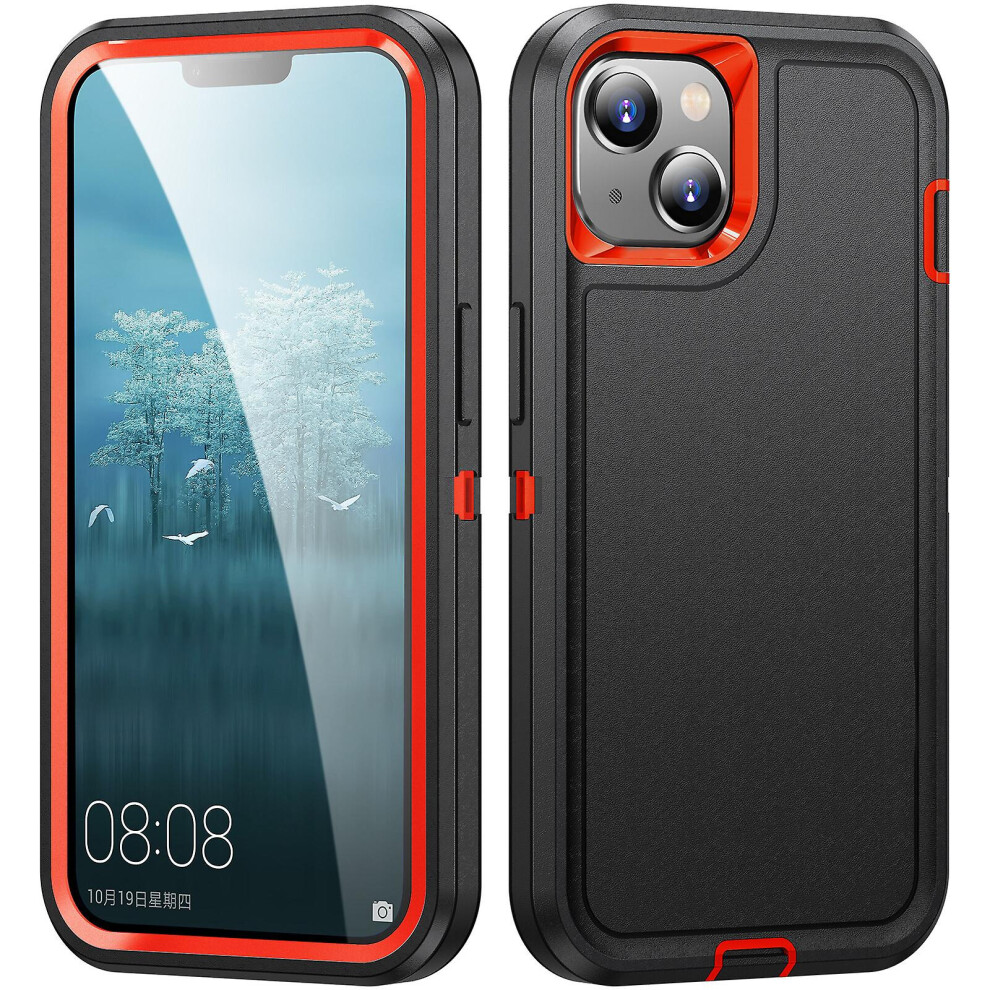 Shockproof Protective Iphone 15:- Black/Orange 8291303216287
