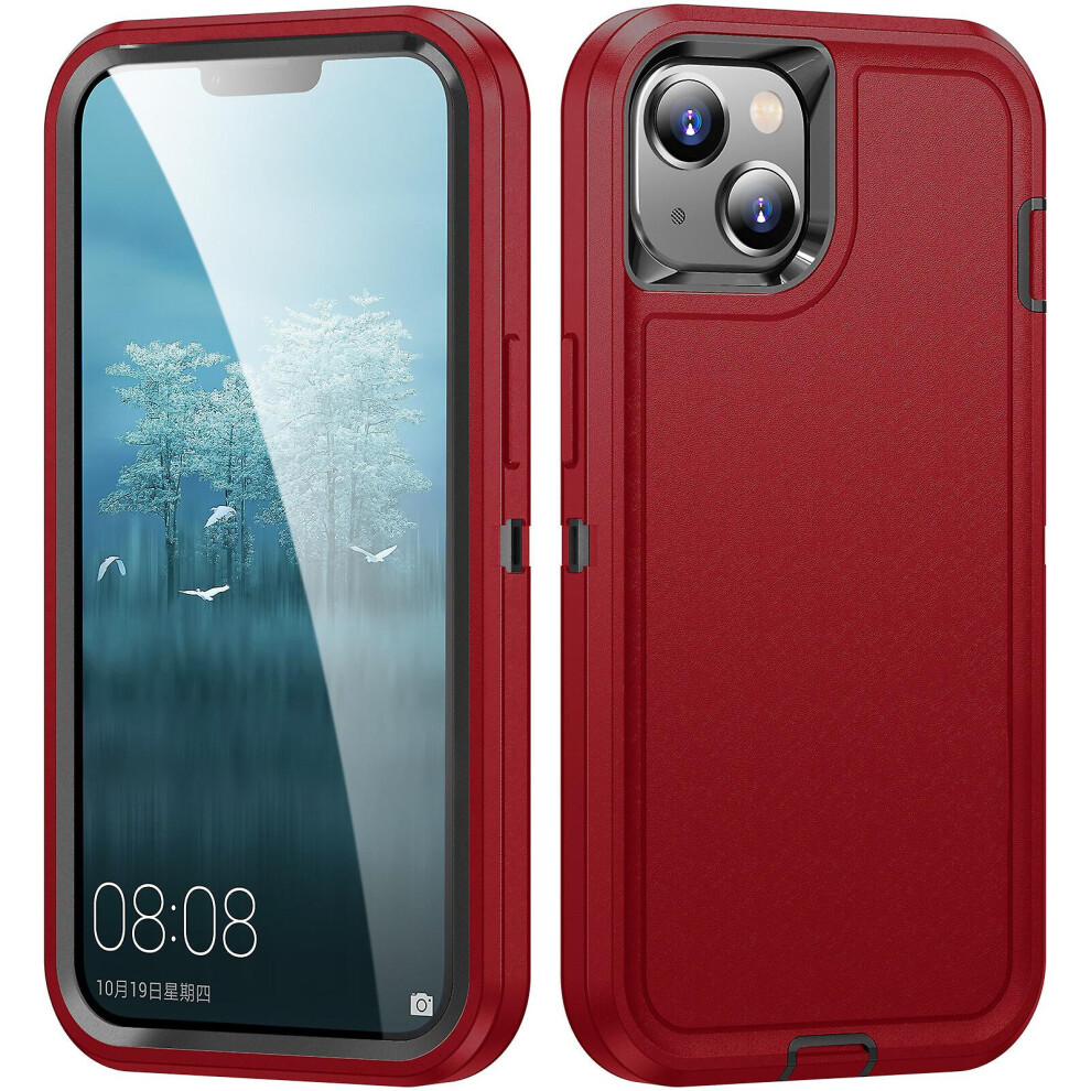 Shockproof Protective Iphone 15:- Red/Black 8291303216355