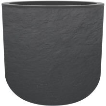 Blumentopf - VOLCANIA UP - Kunststoff - Anthrazitgrau - Rund - Ø48,5xH46,2cm - 67L - Steindekor - EDA