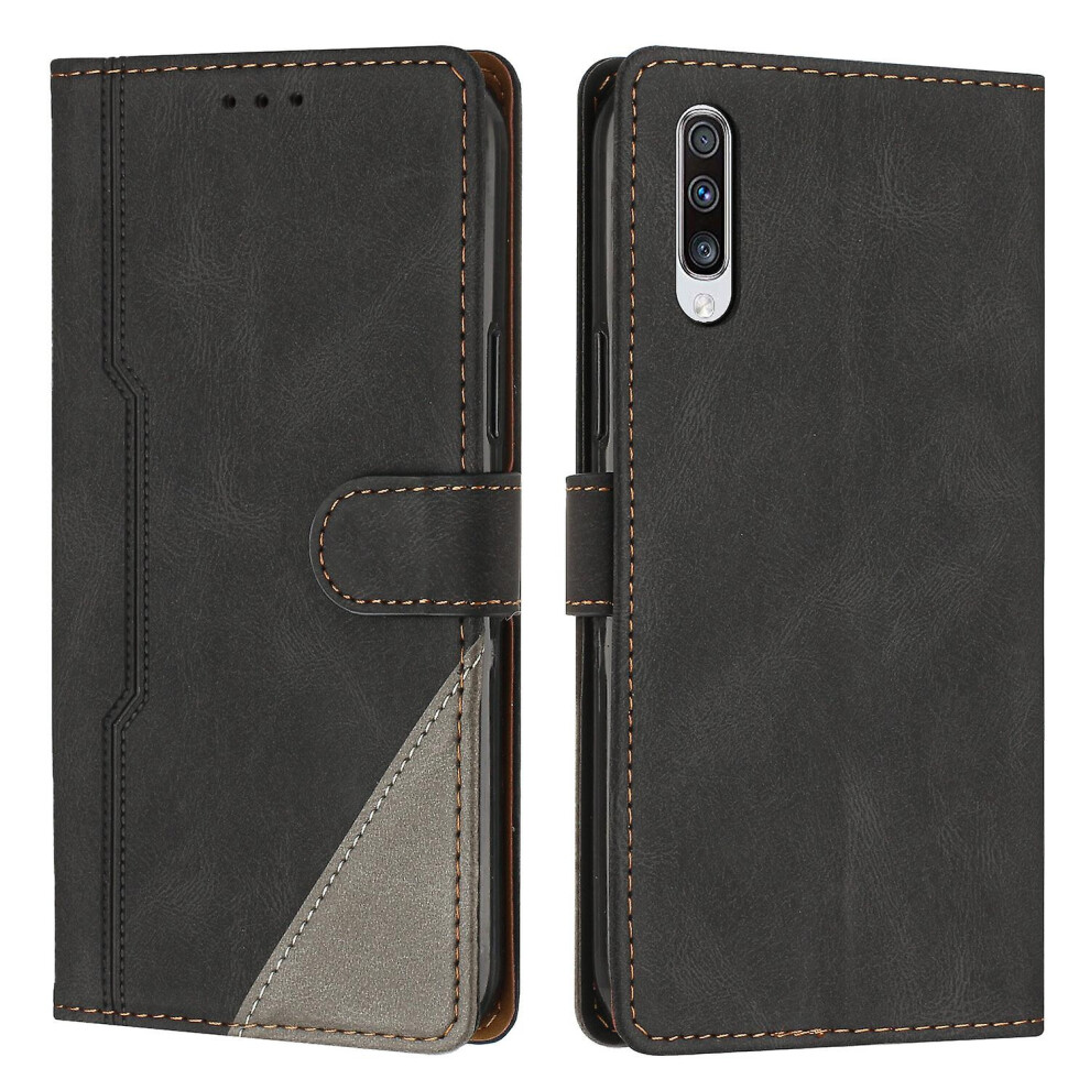 Leather Magnetic Clasp Case With Flip Wallet Stand Function Cover Compatible Samsung A50 /A50s /A30s: Black 4591823252326