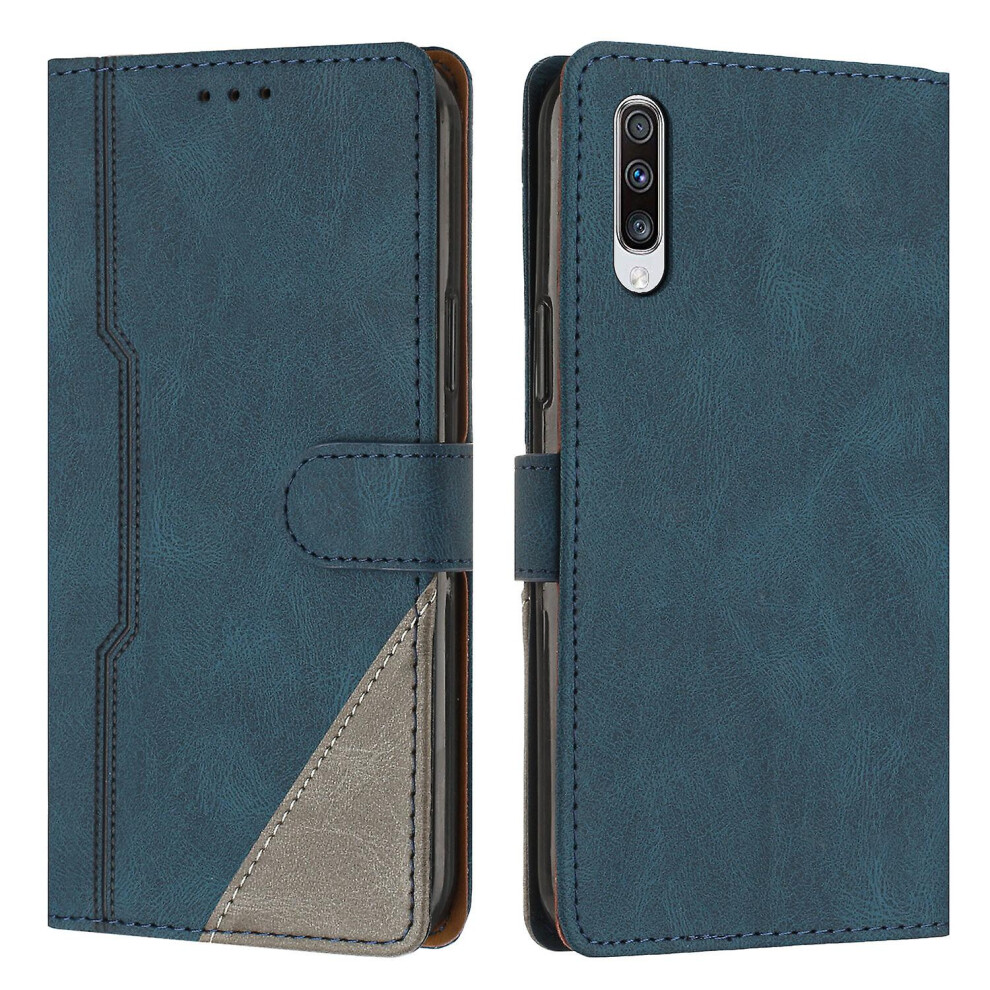 Leather Magnetic Clasp Case With Flip Wallet Stand Function Cover Compatible Samsung A50 /A50s /A30s: Blue 4591823252333