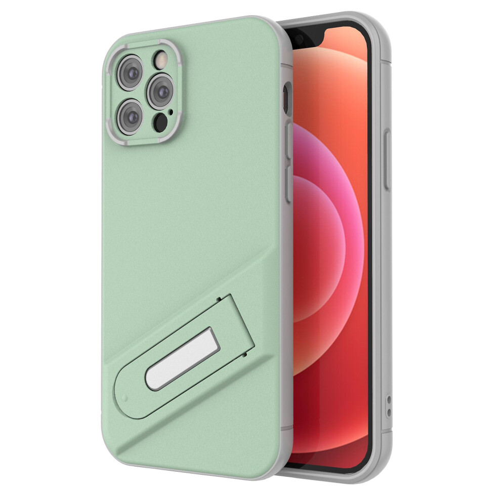 Shockproof Slim Case Compatible Iphone 13 12 Pro Max With Stand: Green 4973247237385