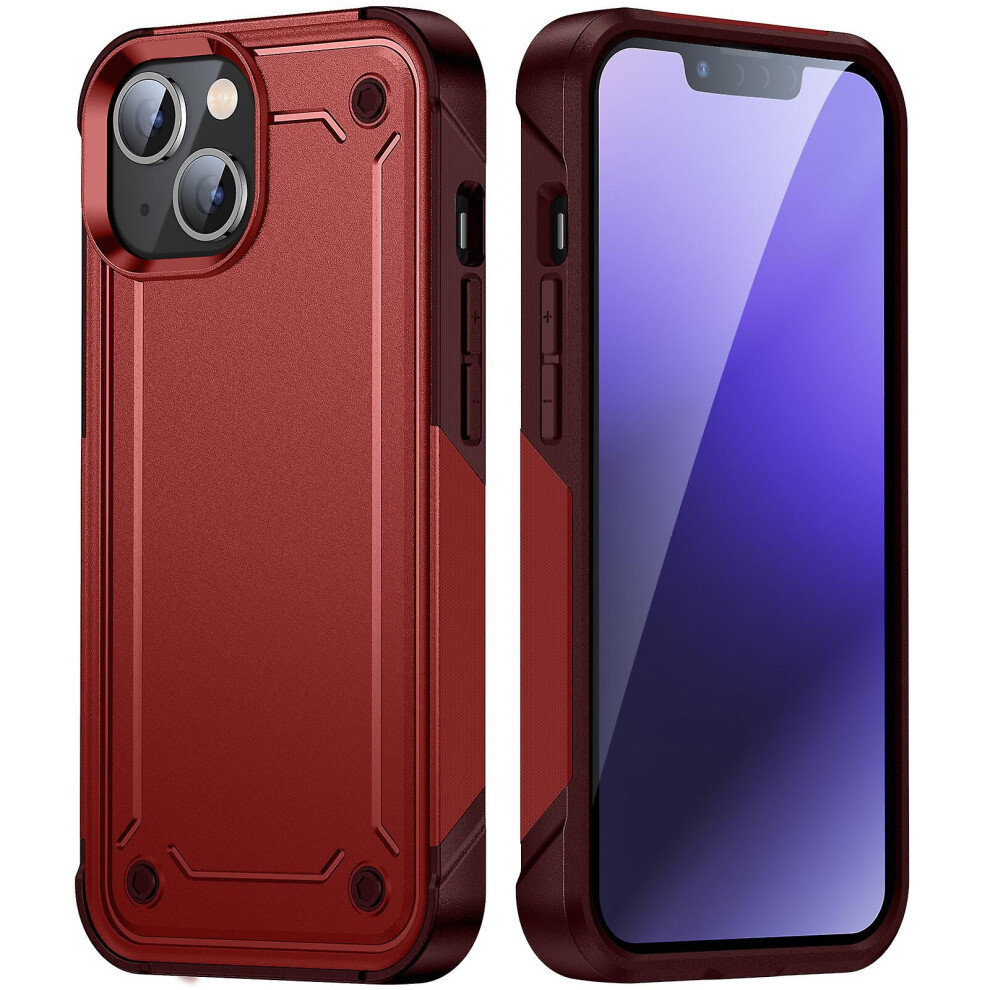 Shockproof Phone Case Compatible Iphone 15 Plus: Red 4973247237484