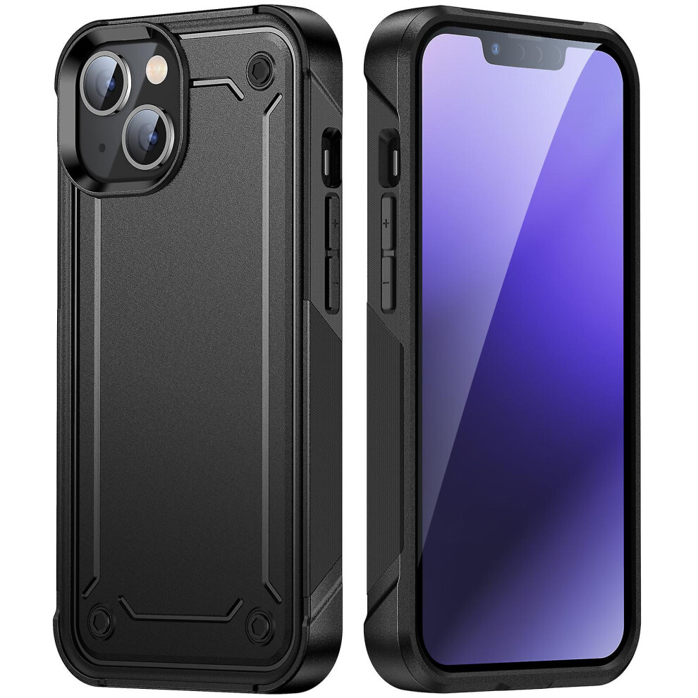 Shockproof Phone Case Compatible Iphone 15 Plus: Black 4973247237422