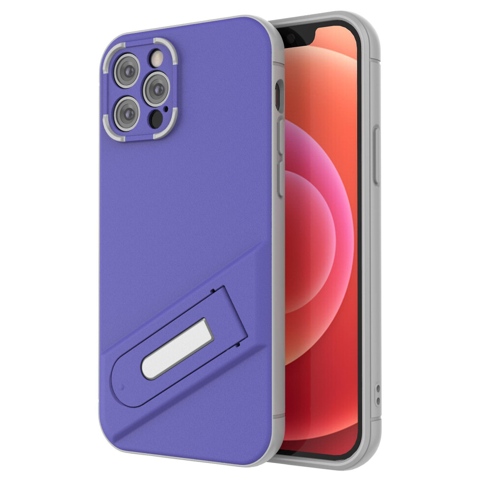 Shockproof Slim Case Compatible Iphone 13 12 Pro Max With Stand: Purple 4973247237408