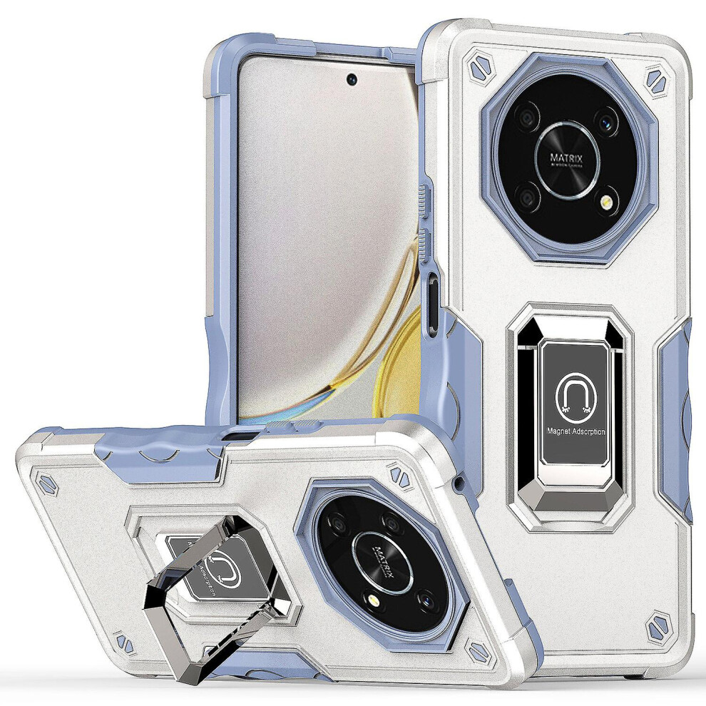 Case Compatible Honor X9 Shockproof Magnetic With Ring Holder: White 4973247237880