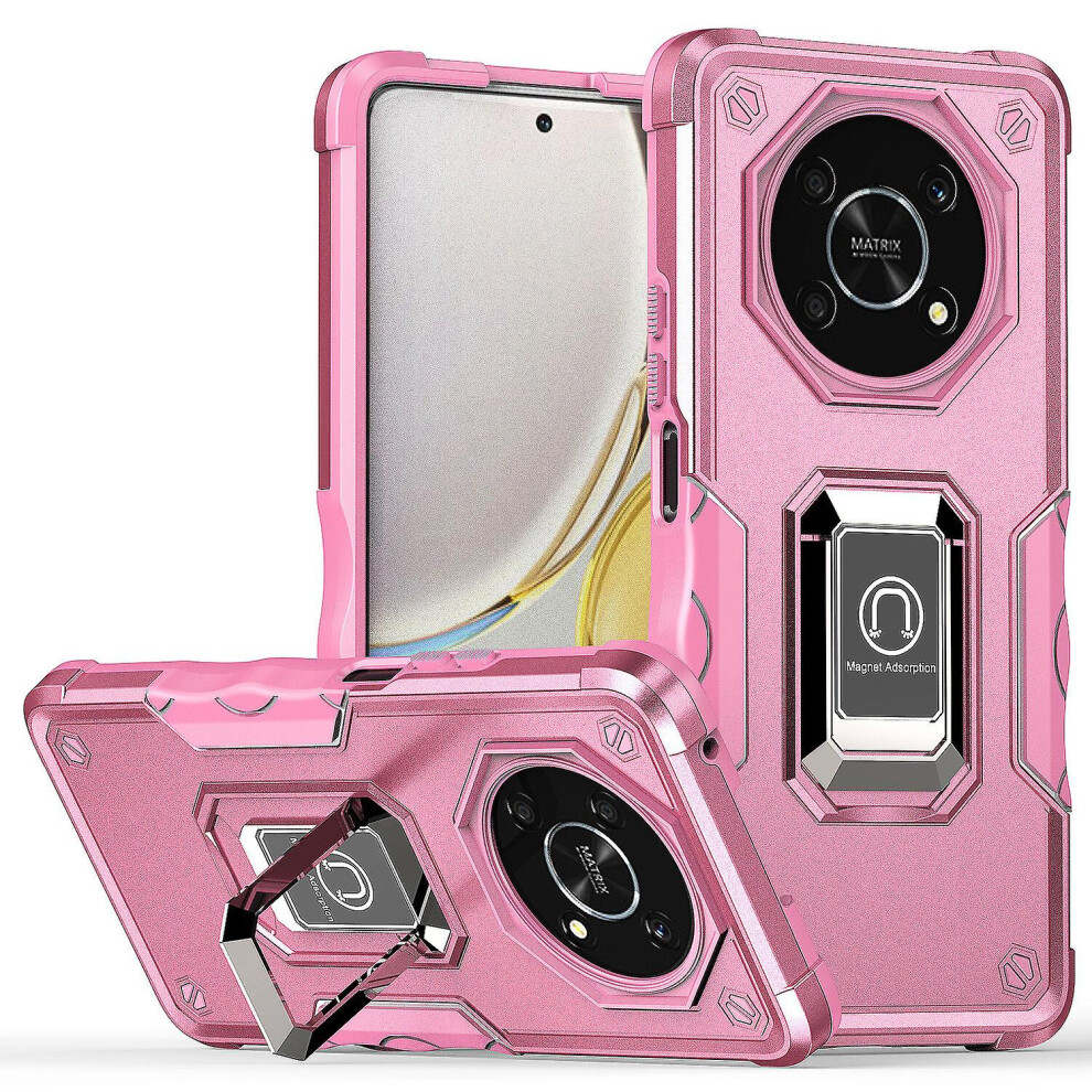 Case Compatible Honor X9 Shockproof Magnetic With Ring Holder: Pink 4973247237859