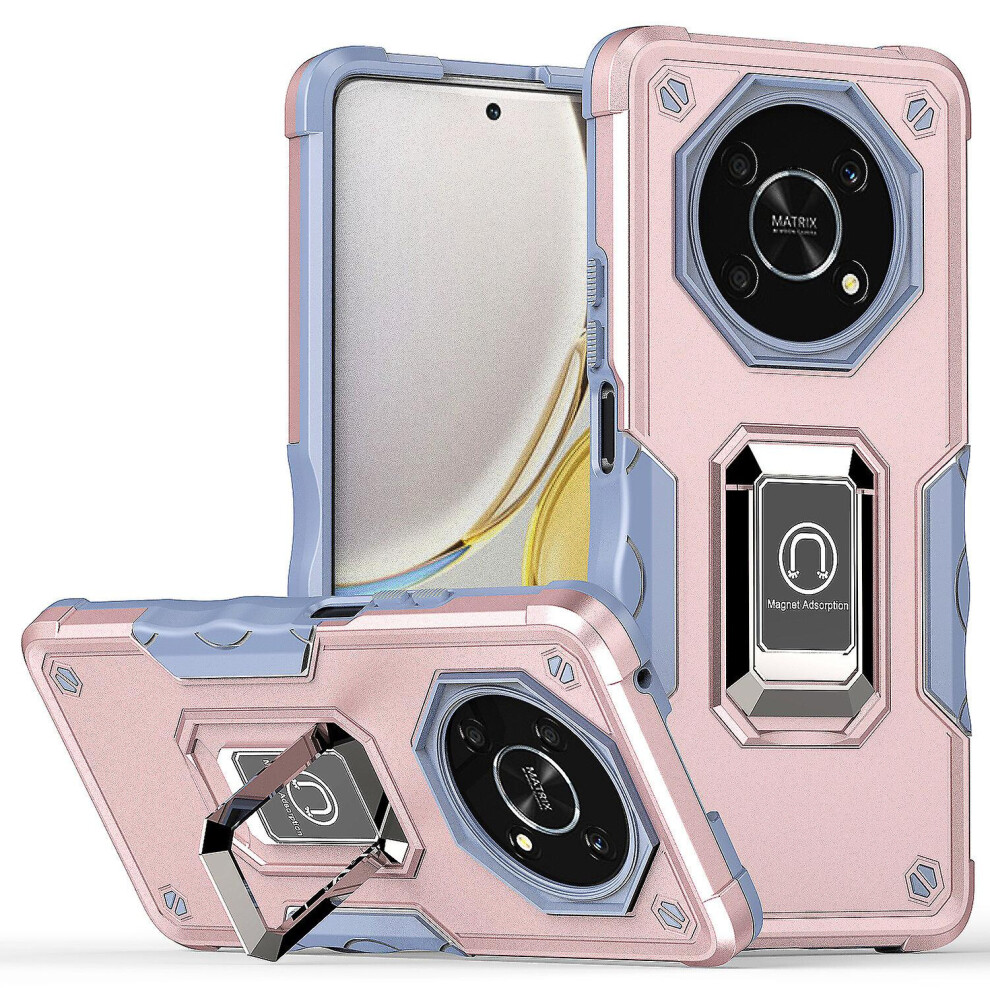 Case Compatible Honor X9 Shockproof Magnetic With Ring Holder:rose Gold 4973247237873