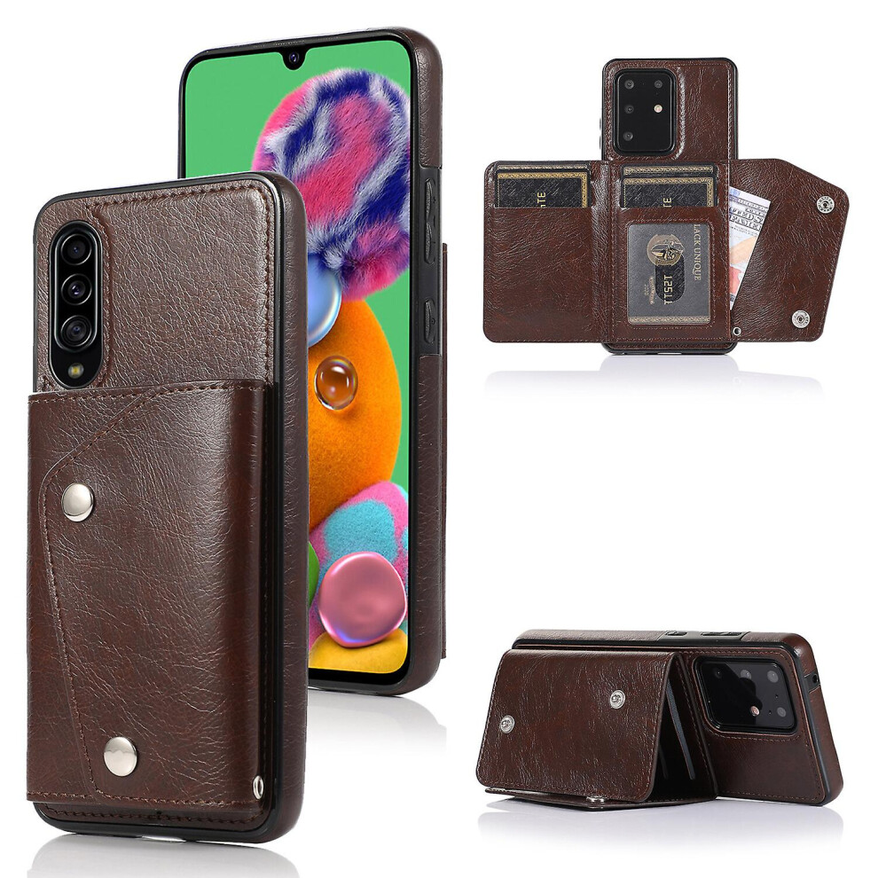 Compatible Samsung A90 5G Wallet Back Cover, Pu Leather Case With Card Holder Phone Case: Brown 7779546287703