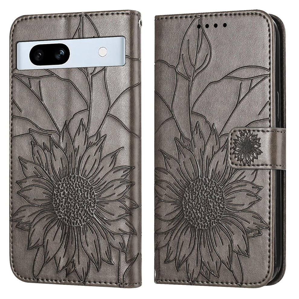 Compatible Google Pixel 7A Wallet Case,3 Credit Card Slot Id Card Holder,Pu Leather Flip Case: Gray 3662543127186