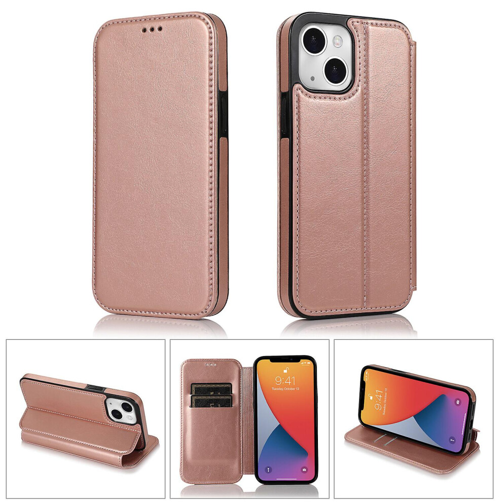 Iphone 13 Case Leather Wallet Flip Phone Case: Pink 8303483116155