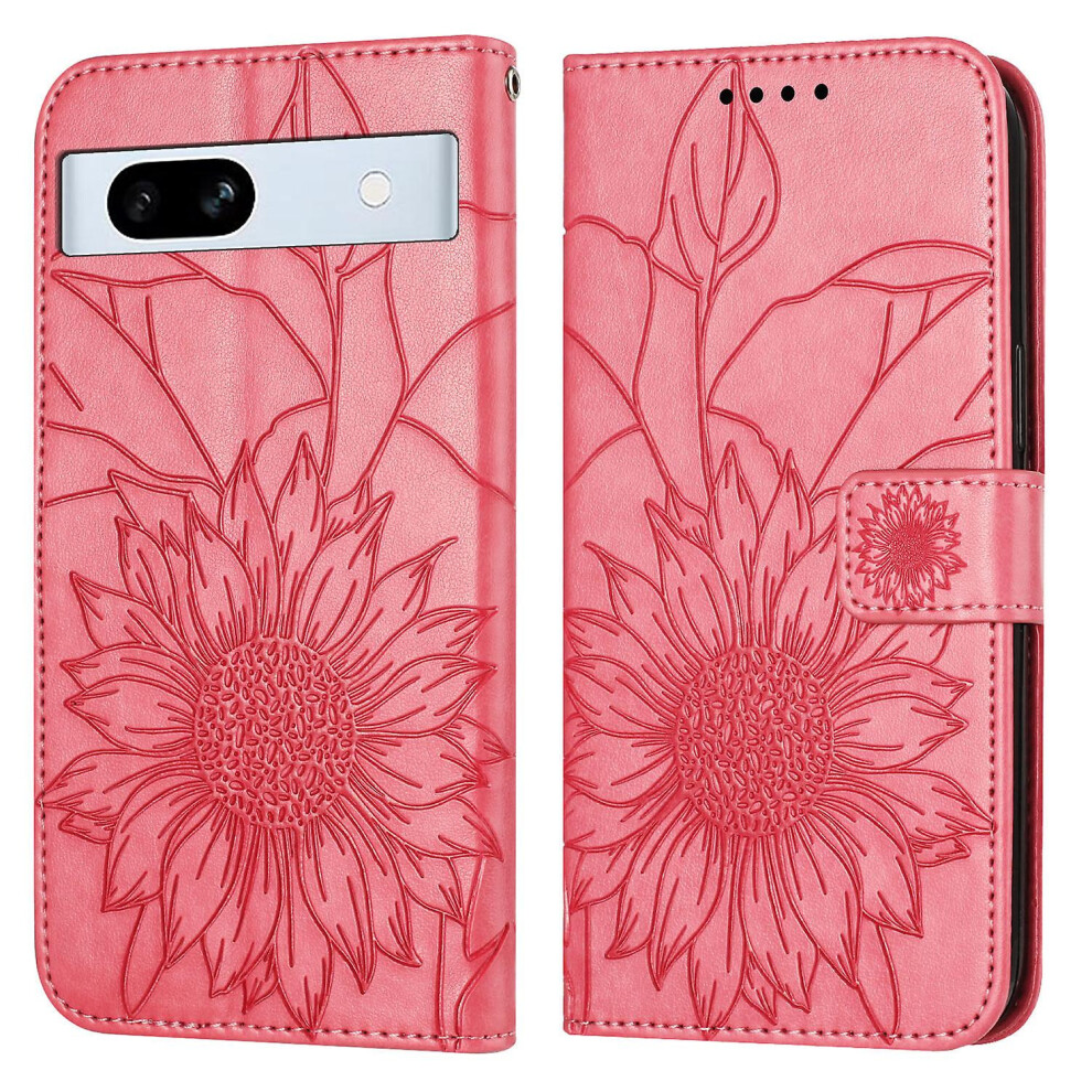 Compatible Google Pixel 7A Wallet Case,3 Credit Card Slot Id Card Holder,Pu Leather Flip Case:rose Red 3662543127223