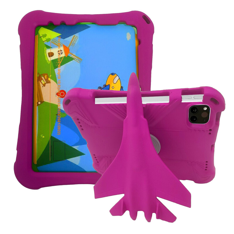 Compatible Ipad Air 11 2024 360 Rotation Aircraft Holder Eva Shockproof Tablet Case:rosered Light 6933657188569