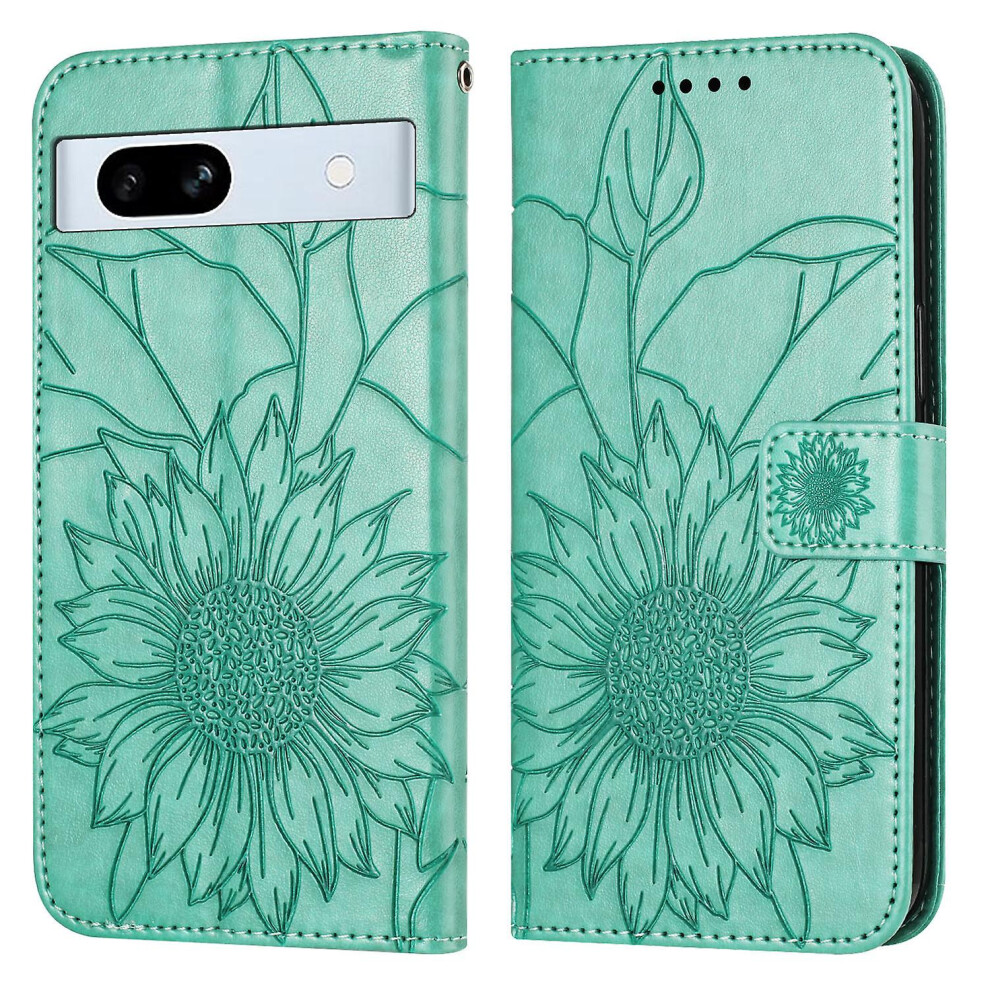 Compatible Google Pixel 7A Wallet Case,3 Credit Card Slot Id Card Holder,Pu Leather Flip Case: Green 3662543127193