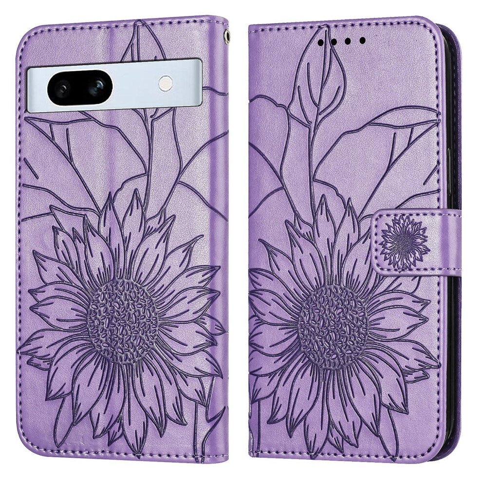 Compatible Google Pixel 7A Wallet Case,3 Credit Card Slot Id Card Holder,Pu Leather Flip Case:light Purple 3662543127209