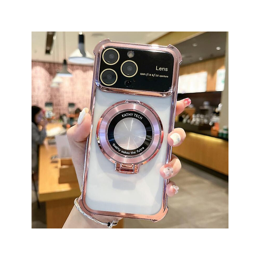 Compatible Iphone 14 Plus Magsafe Holder Shockproof Tpu Phone Case With Lens Film:rose Gold 7357467399318