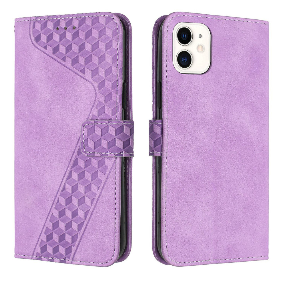 Iphone 11 Case, Pu Leather Flip Cover Magnetic Clasp Design Wallet Card Slots Stand Case: Purple 3405099413583