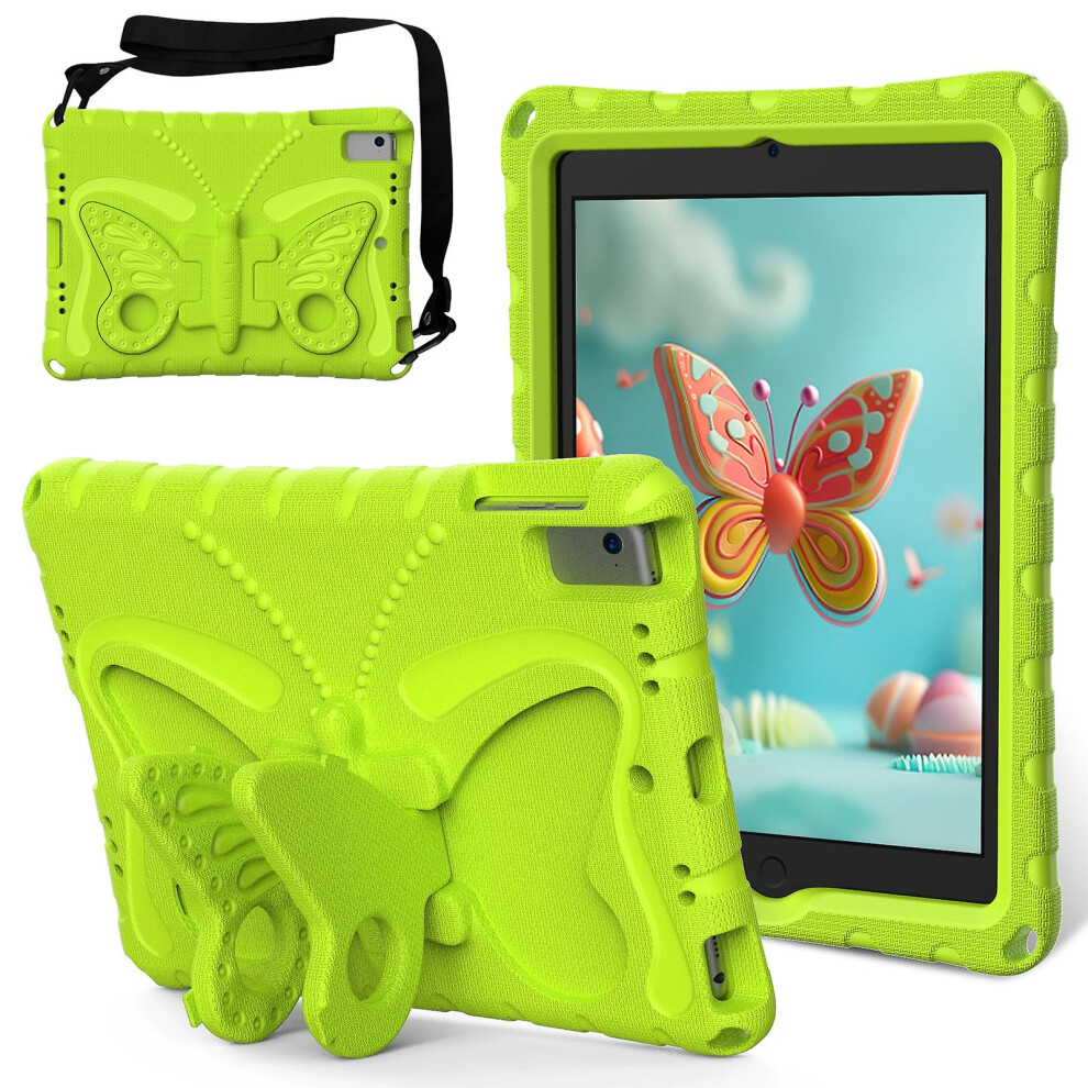 Compatible Ipad Air 1/2 / 9.7 2018/2017 Butterfly Bracket Eva Shockproof Tablet Case:grass Green 5492993206999